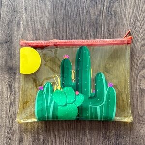 Waterproof Cactus Print Pouch